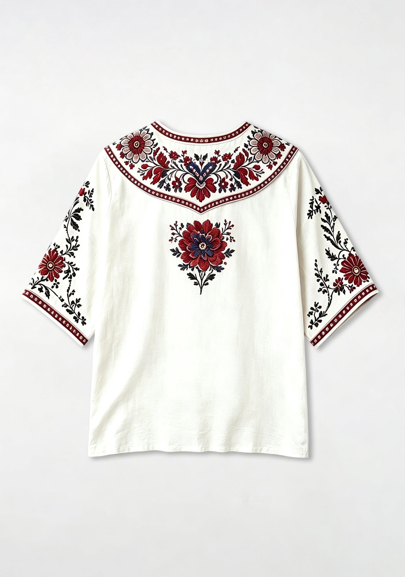 Boho Floral Border Arizona Cardinals V-Neck Blouse