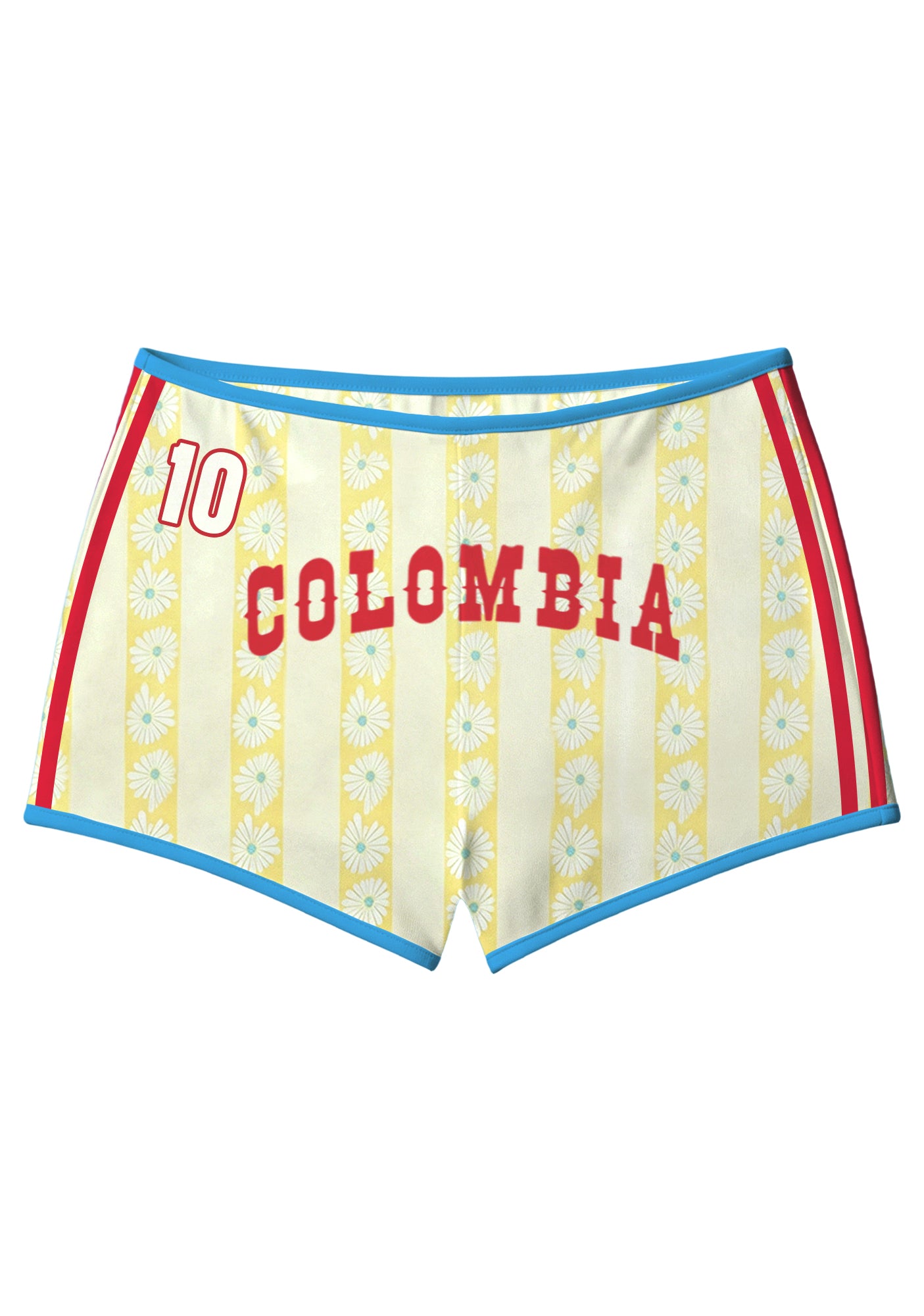 Colombia-Inspired Daisy Print Booty Shorts Main image