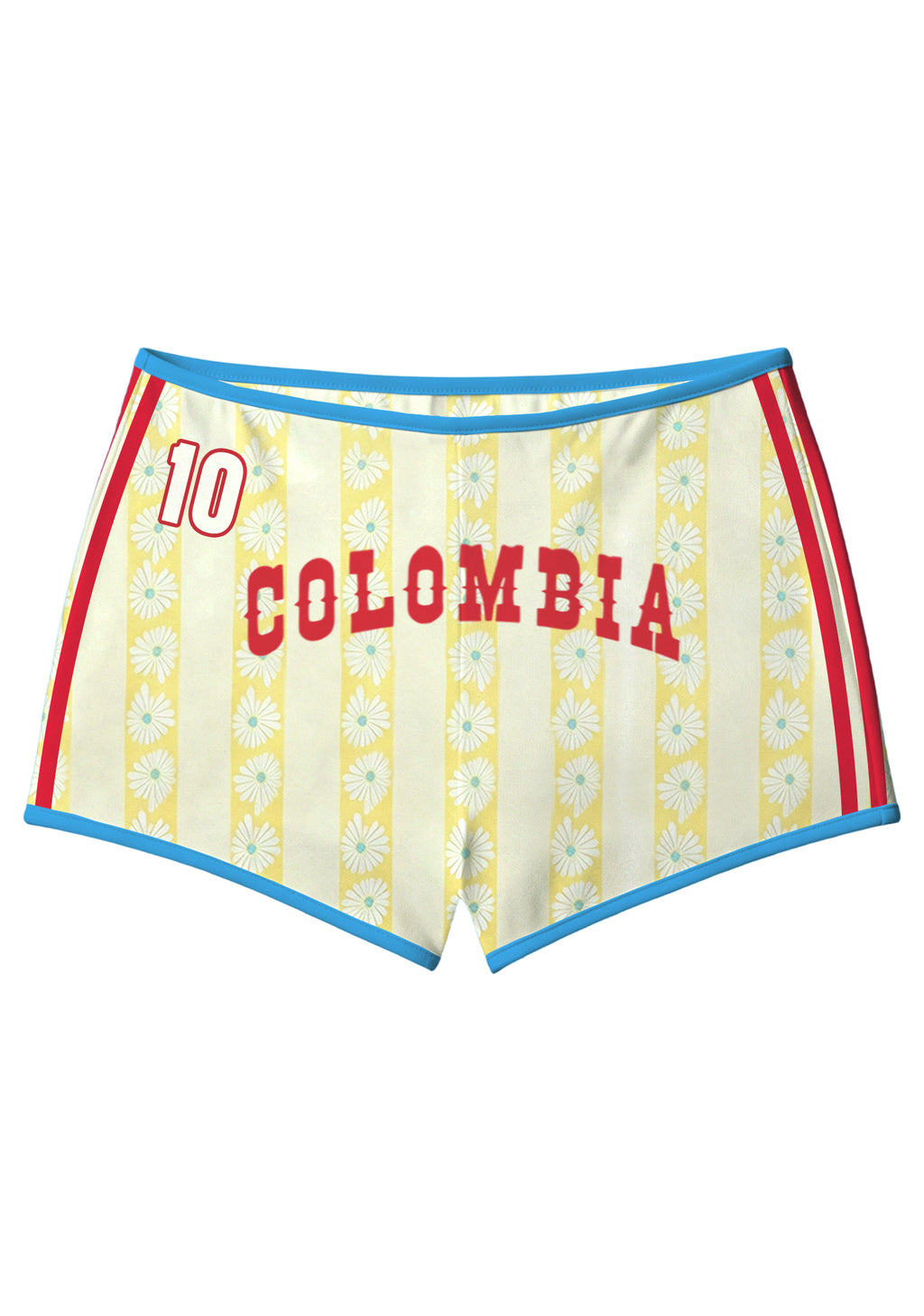 Colombia-Inspired Daisy Print Booty Shorts