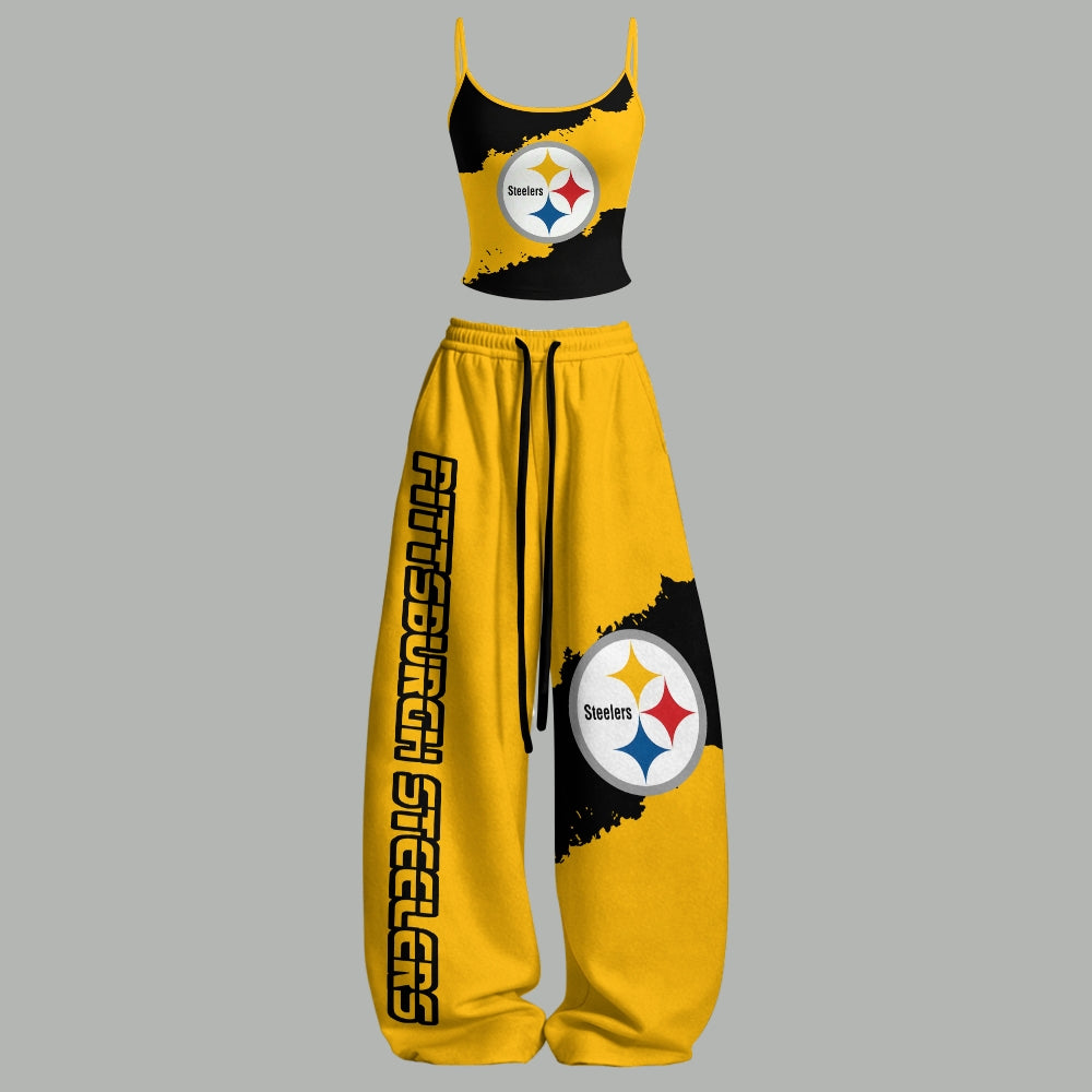 Pittsburgh Steelers Top & Elasticated Trousers Two-Piece Set | NFL