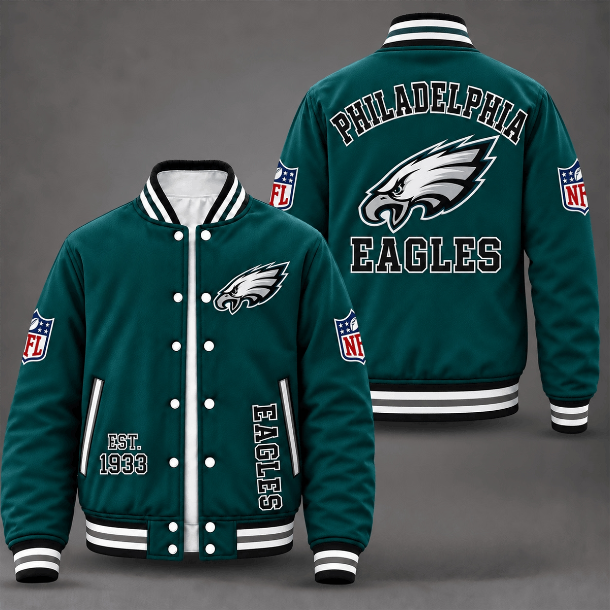 Philadelphia Eagles Dark Green Varsity Jacket