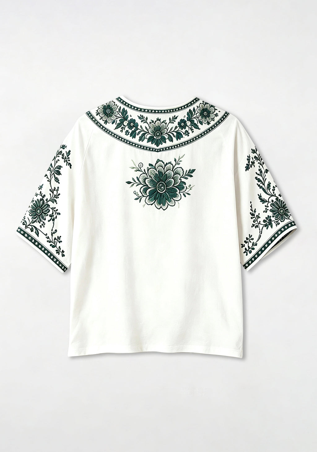 Boho Floral Border Philadelphia Eagles V-Neck Blouse