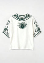 Boho Floral Border Philadelphia Eagles V-Neck Blouse