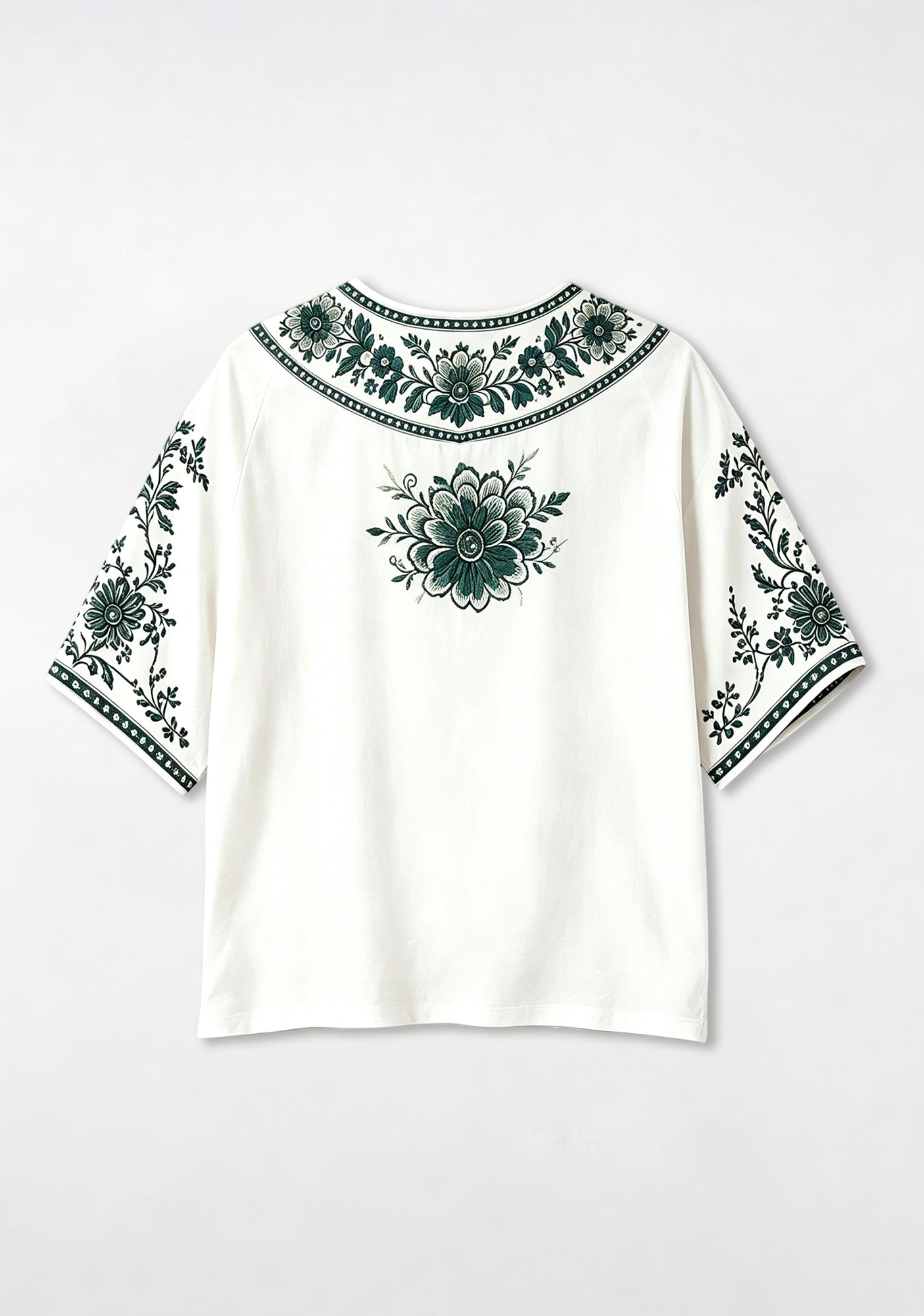 Boho Floral Border Philadelphia Eagles V-Neck Blouse