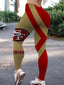 San Francisco 49ers Logo Scrunch Butt Workout Leggings For Lady