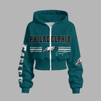 Philadelphia Eagles Zip-up hooded jacket and elastic-waist pants set | NFL