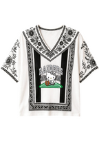 Women's Boho Floral Las Vegas Raiders Hello Kitty Game Day V Neck Shirt
