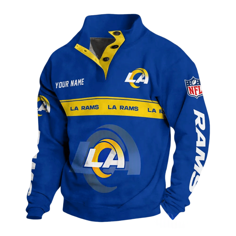 Los Angeles Rams Custom Button Mock Neck Sweatshirt Main image