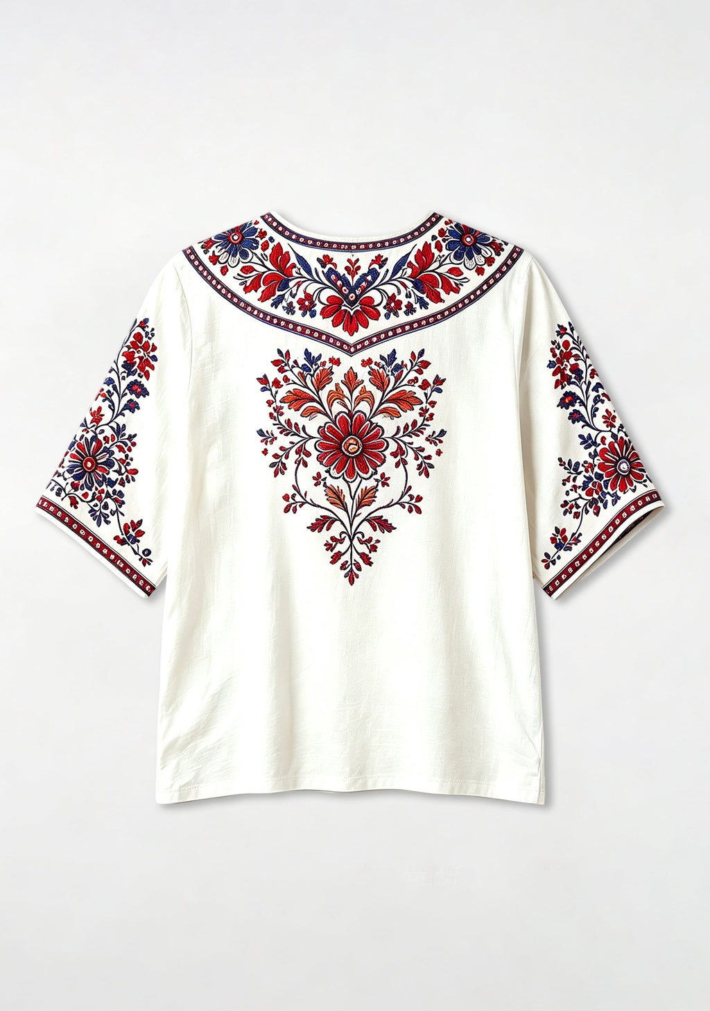 Boho Floral Border Buffalo Bills V-Neck Blouse
