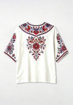 Boho Floral Border Buffalo Bills V-Neck Blouse