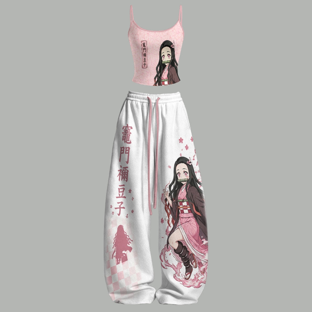Demon Slayer Top & Elasticated Trousers Two-Piece Set