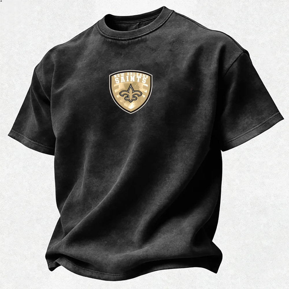 New Orleans Saints Printed Unisex 100% Pure Cotton Washed T-Shirt