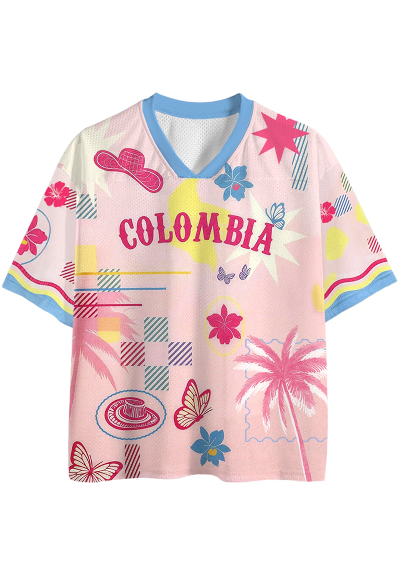 Tropical Abstract Print Colombia Mesh Jersey Shirts Secondary image