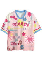 Tropical Abstract Print Colombia Mesh Jersey Shirts