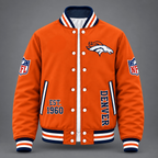 Unisex Denver Broncos Orange Varsity Jacket