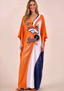 Women's Denver Broncos Floral V-Neck Kaftan Maxi Dress