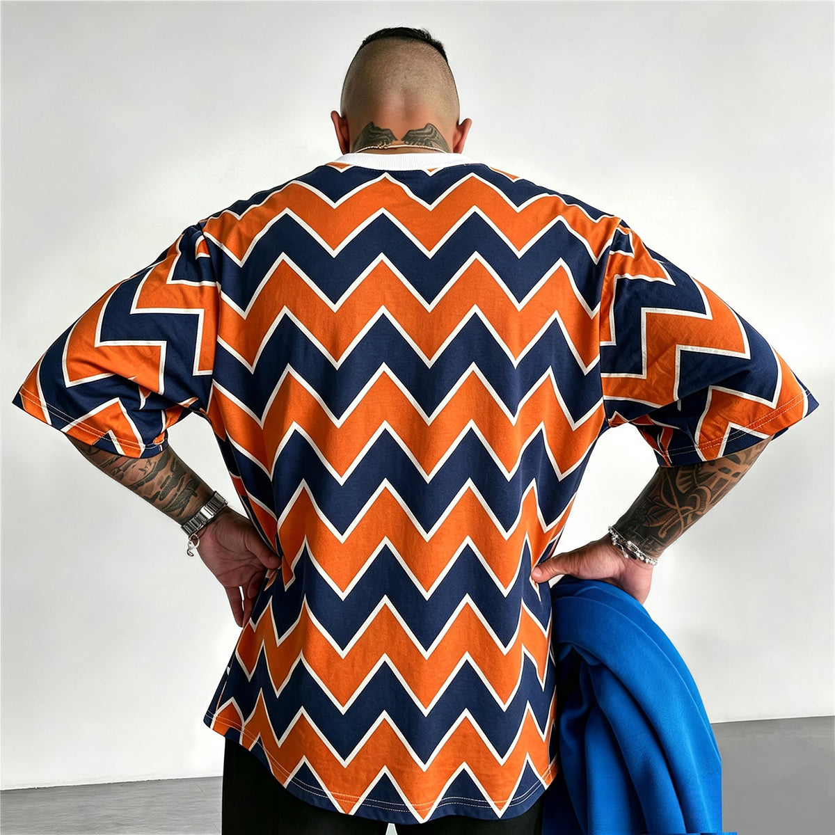 Denver Broncos Chevron Zig‑Zag Pattern Horse Printed T-Shirt