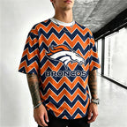 Denver Broncos Chevron Zig‑Zag Pattern Horse Printed T-Shirt