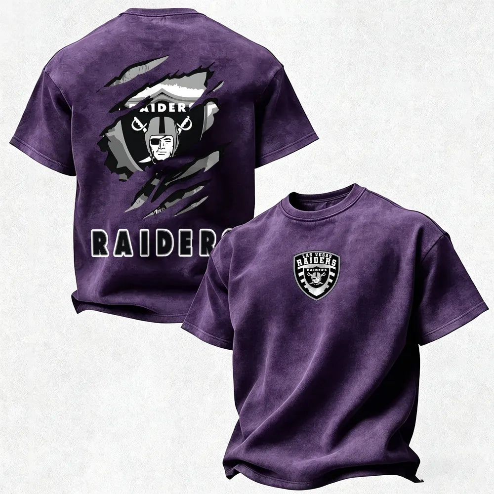 Las Vegas Raiders Printed Unisex 100% Pure Cotton Washed T-Shirt