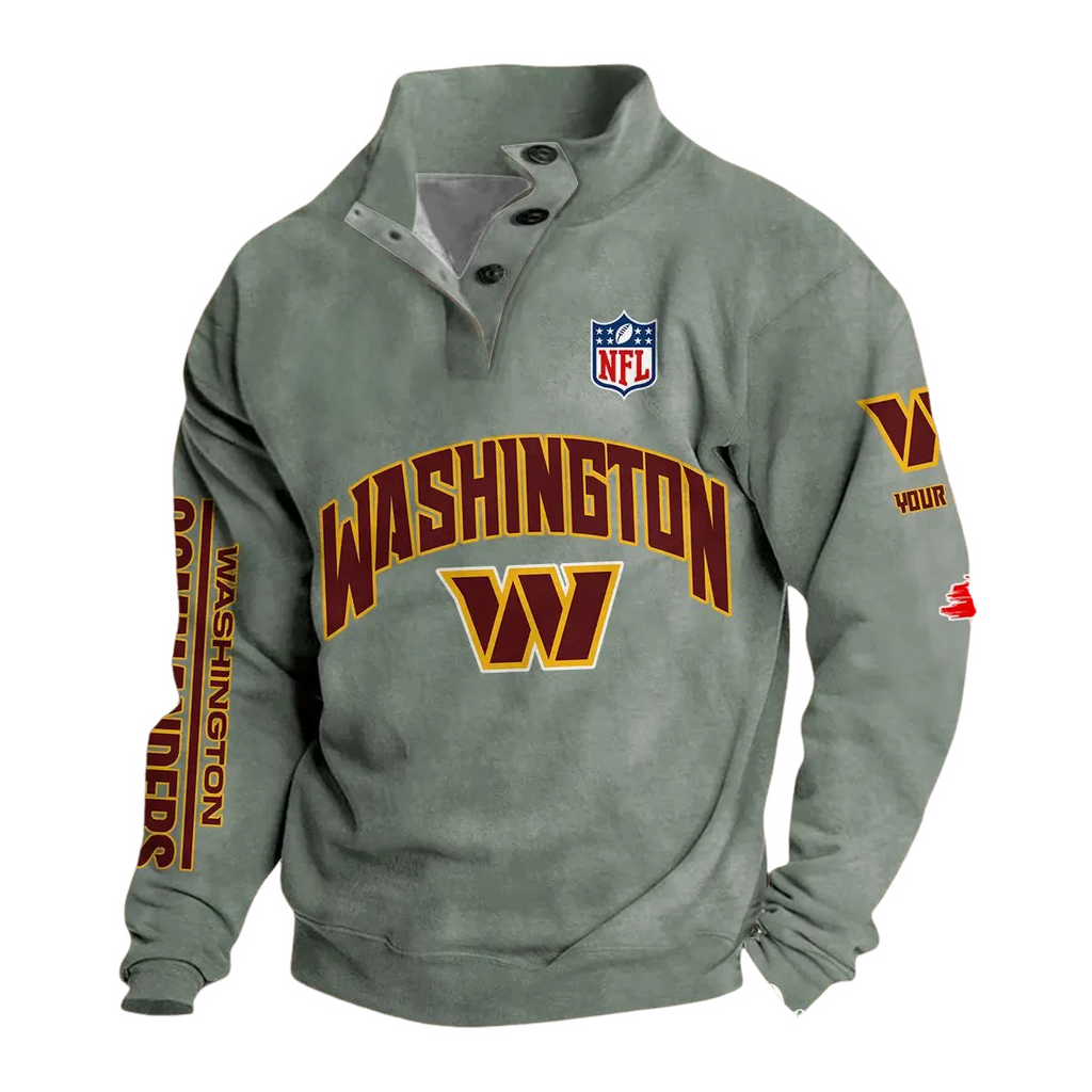 Vintage Washington Commanders Button Mock Neck Sweatshirt