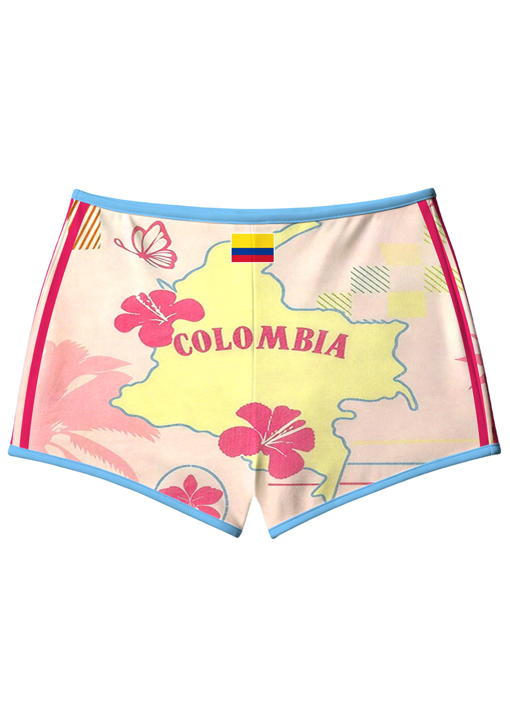 Abstract Print Colombia Booty Shorts