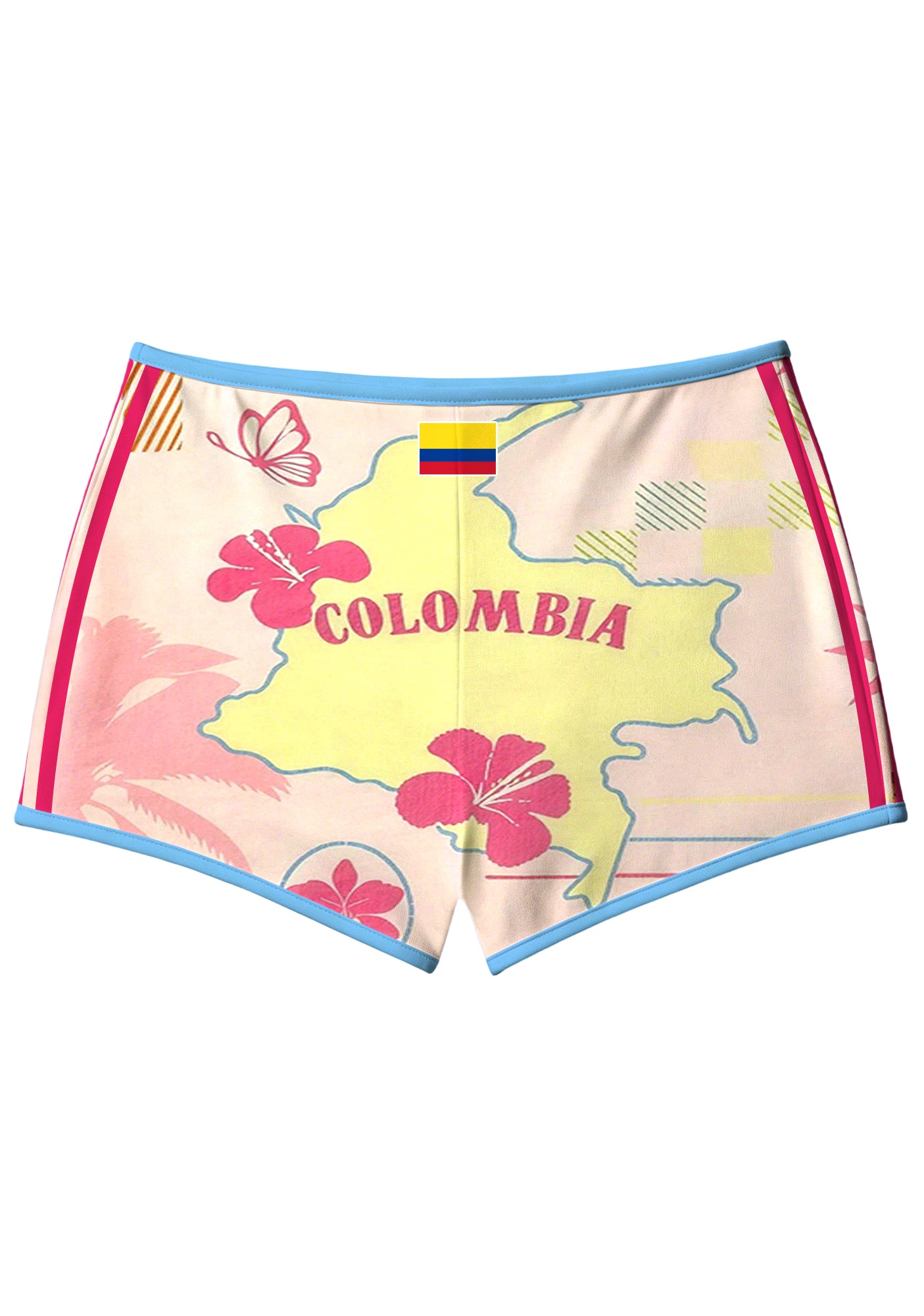 Abstract Print Colombia Booty Shorts