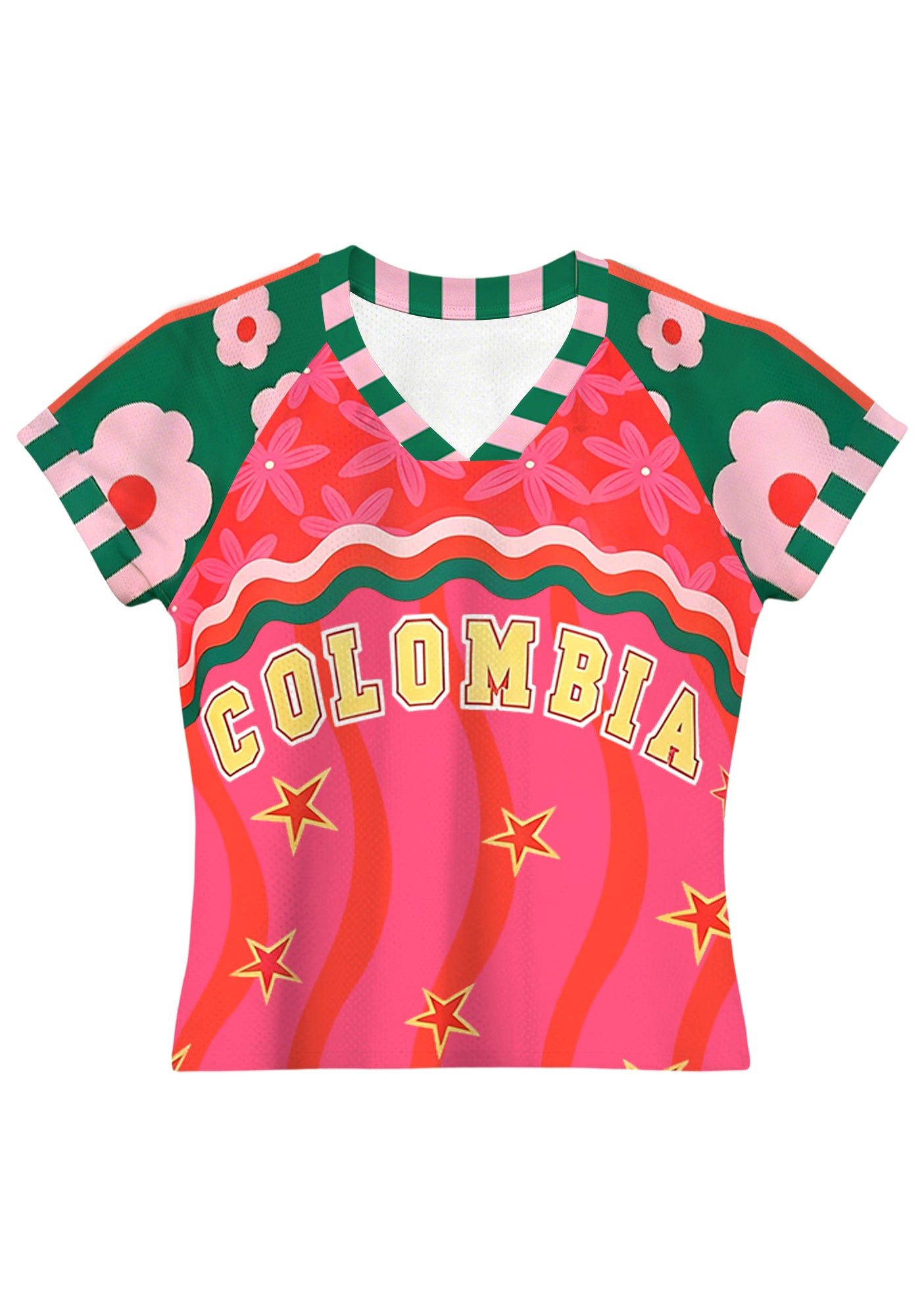 Pink Wave Star Colombia Game Day Baby Tee Secondary image