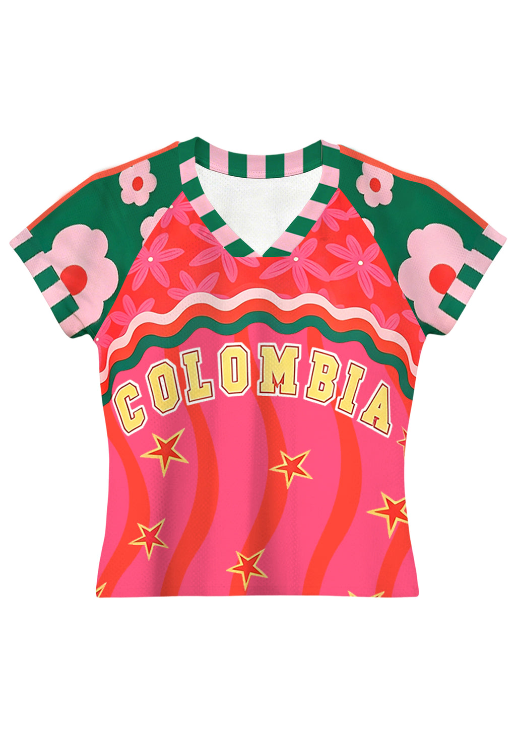 Pink Wave Star Colombia Game Day Baby Tee