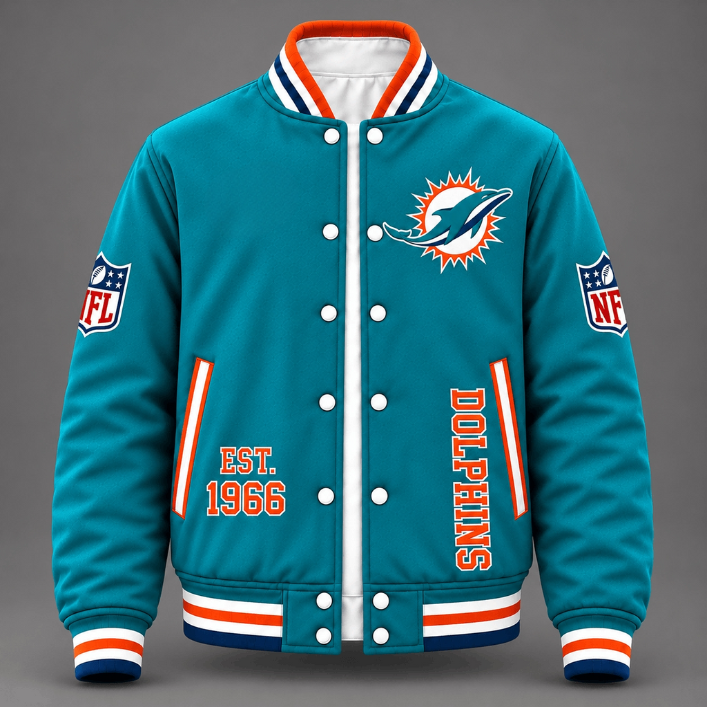 Miami Dolphins Teal Varsity Jacket