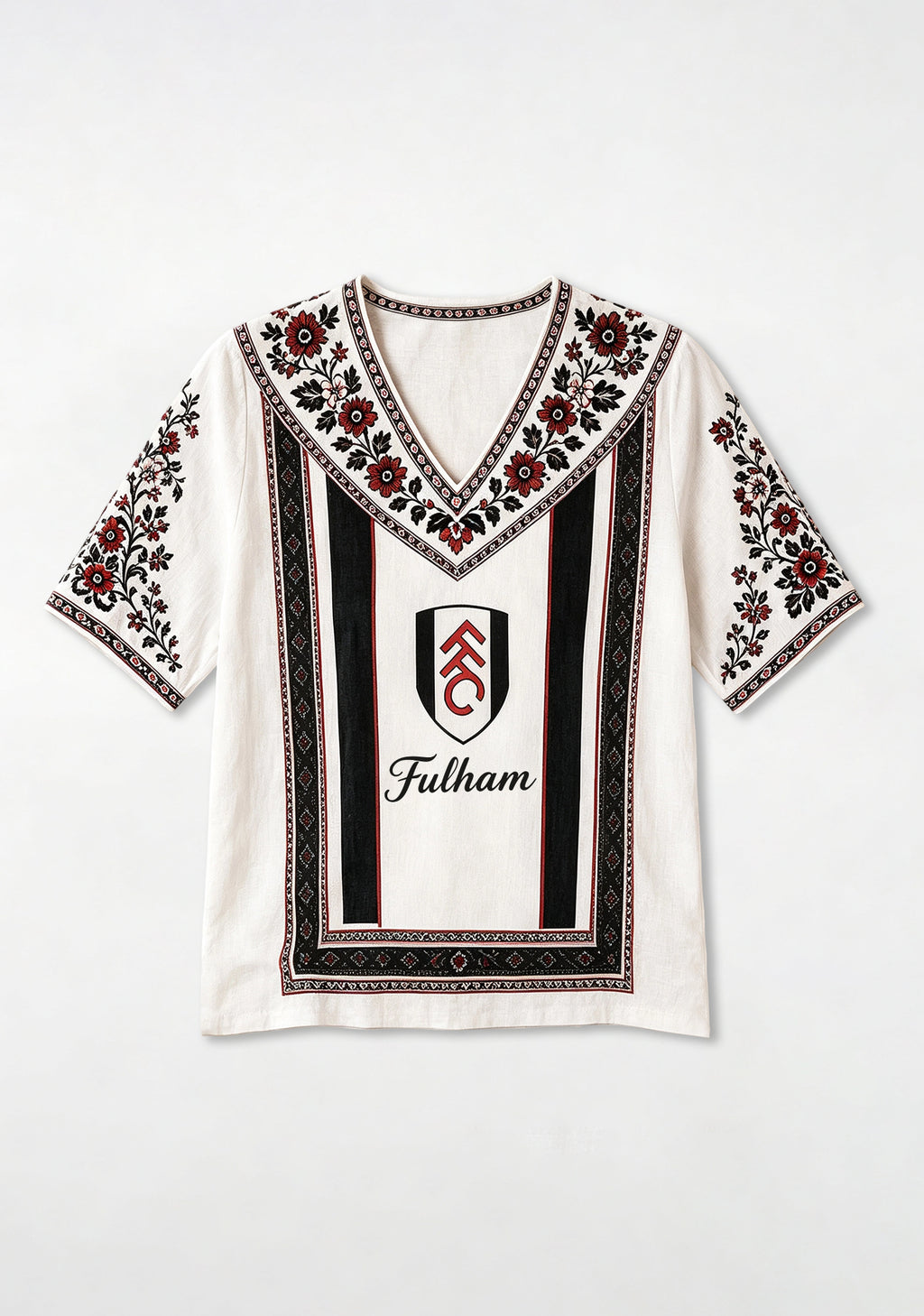 Boho Floral Border Fulham V-Neck Blouse