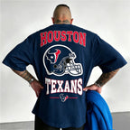 Houston Texans Football Helmet Printed T-Shirt