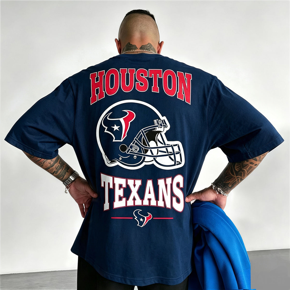 Houston Texans Football Helmet Printed T-Shirt