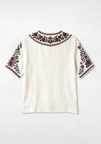 Boho Floral Border Fulham V-Neck Blouse