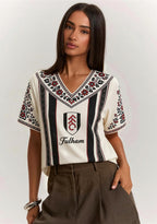 Boho Floral Border Fulham V-Neck Blouse