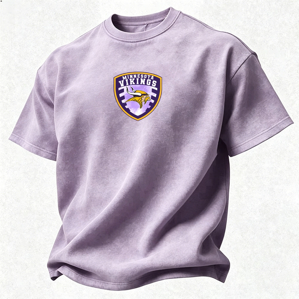 Minnesota Vikings Printed Unisex 100% Pure Cotton 100% pure cotton Washed T-Shirt