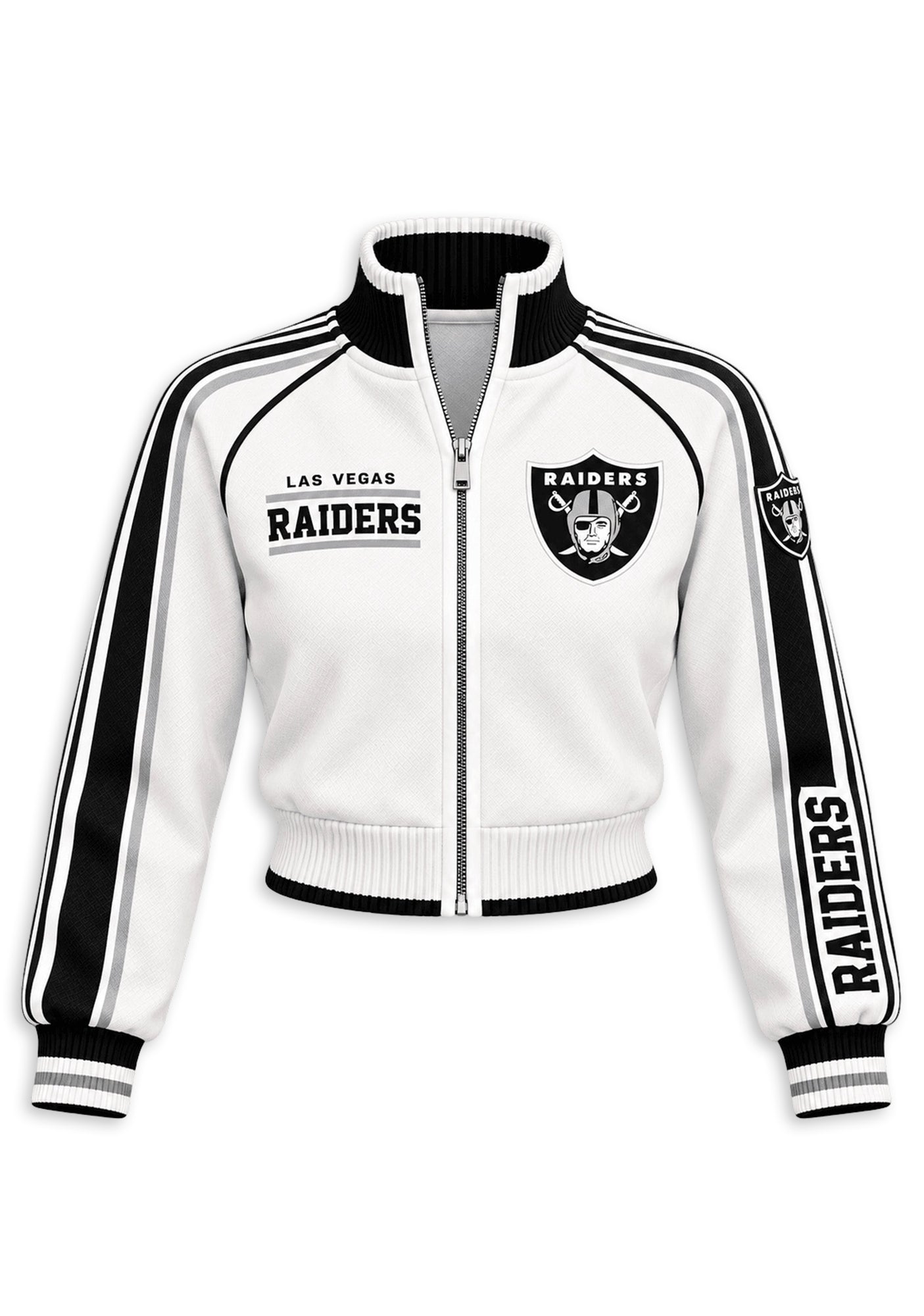 Women's Las Vegas Raiders Cropped Zip Up Track Jacket Secondary image