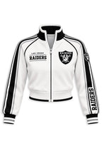 Women's Las Vegas Raiders Cropped Zip Up Track Jacket