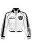 Women's Las Vegas Raiders Cropped Zip Up Track Jacket