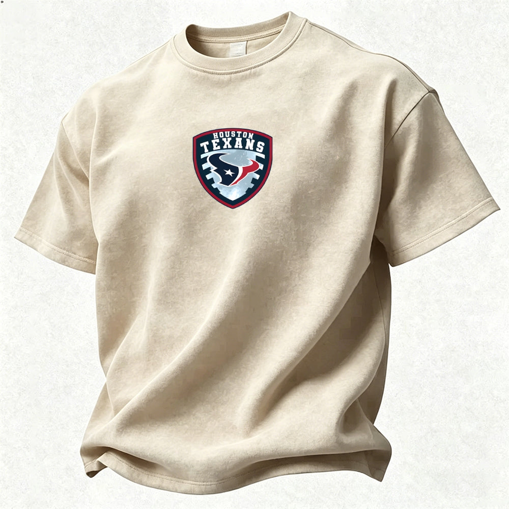 Houston Texans Printed Unisex 100% Pure Cotton Washed T-Shirt