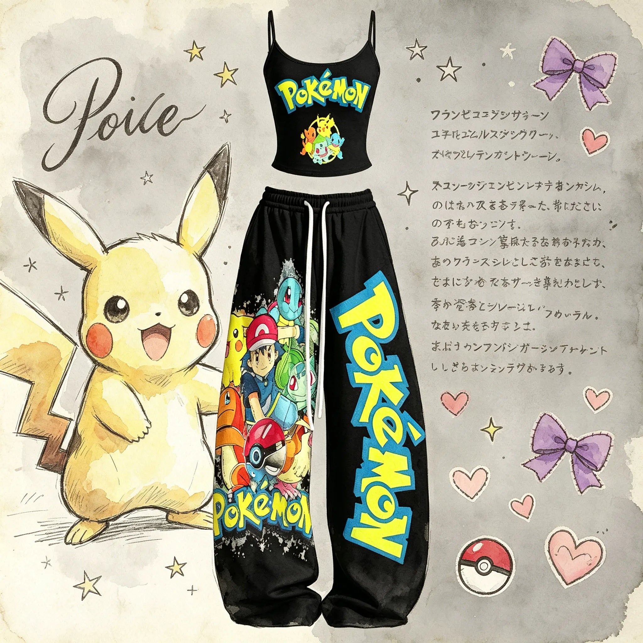Pokémon Top & Elasticated Trousers Two-Piece Set