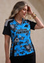 Women's Carolina Panthers Floral V-Neck T Shirt