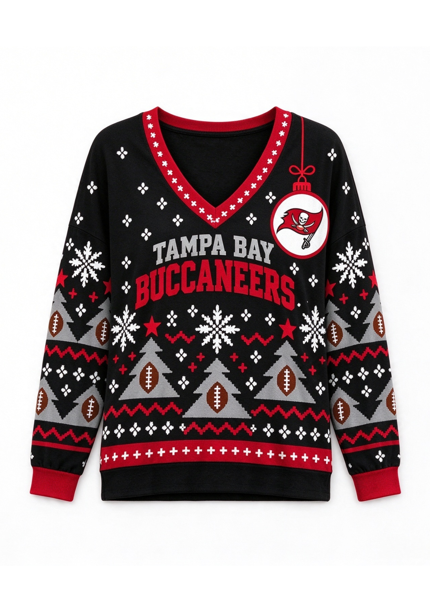 Women’s Tampa Bay Buccaneers Ugly NFL Christmas Sweatshirt Secondary image