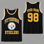 Personalized Name Pittsburgh Steelers Football Fan Sleeveless Game Day Shirt