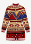 Women's San Francisco 49ers Tribal Geometric Pattern Button Down Jacket Dress