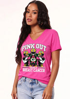 Green Bay Packers Pink Out Tackle Breast Cancer Awareness V-Neck T-Shirt