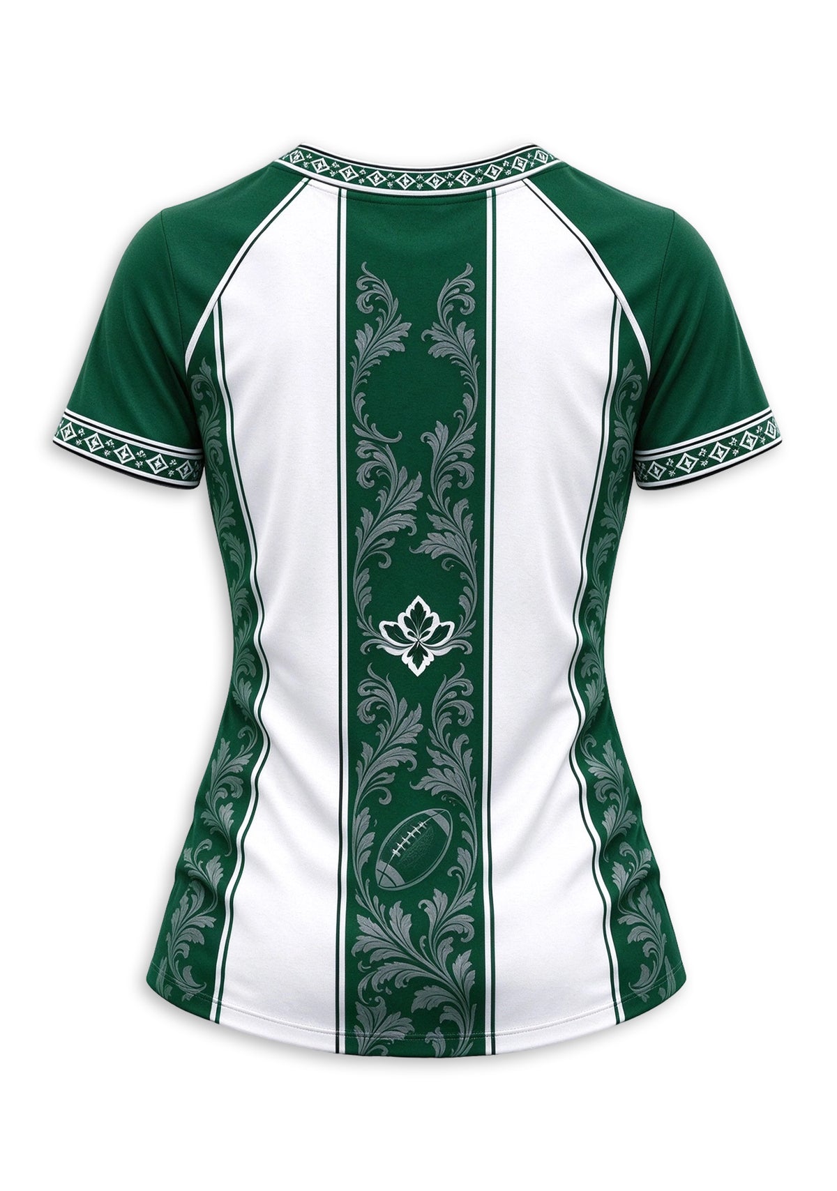 Women's New York Jets Floral Baroque Striped V-Neck T-Shirt