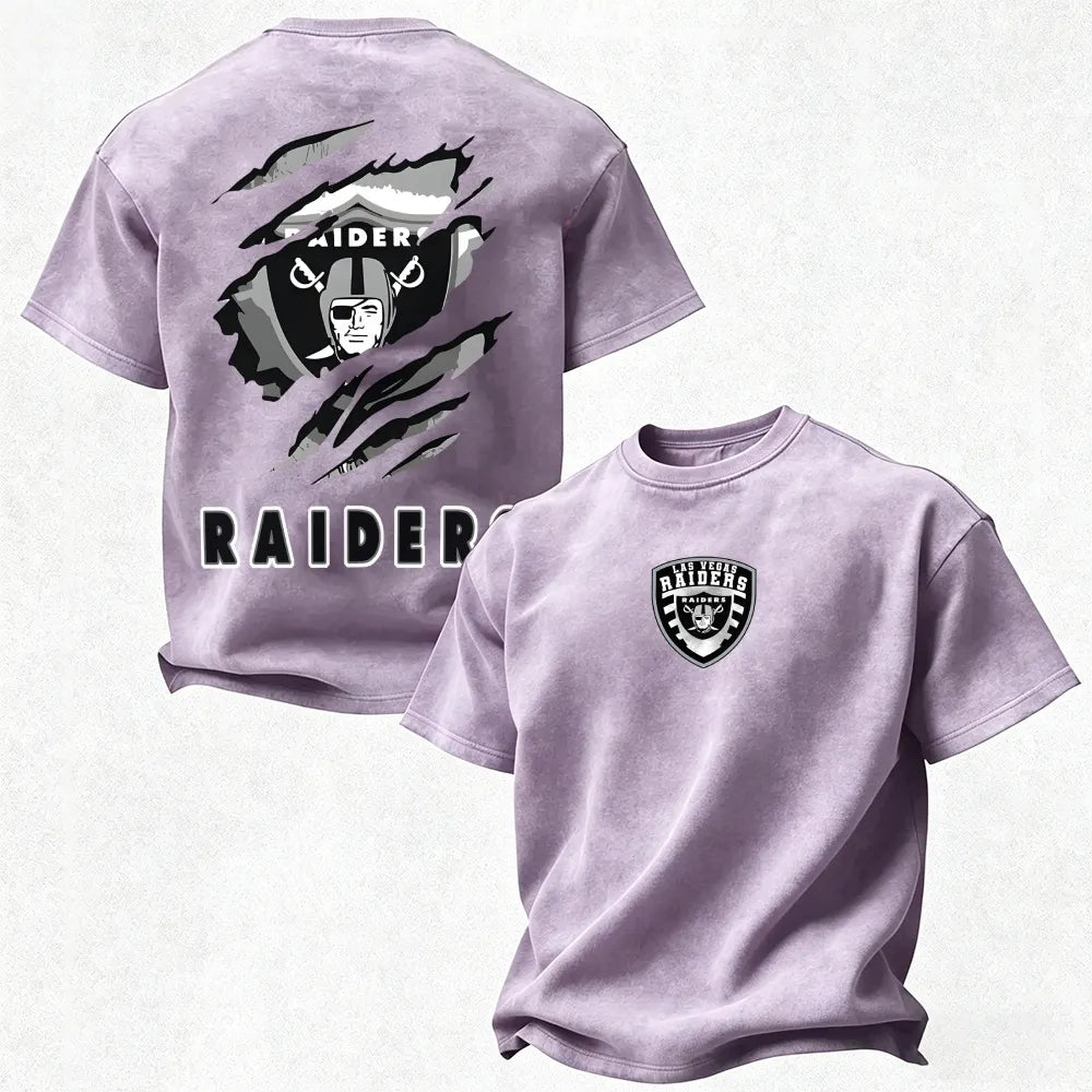 Las Vegas Raiders Printed Unisex 100% Pure Cotton Washed T-Shirt