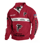 Atlanta Falcons Custom Burgundy Button Mock Neck Sweatshirt