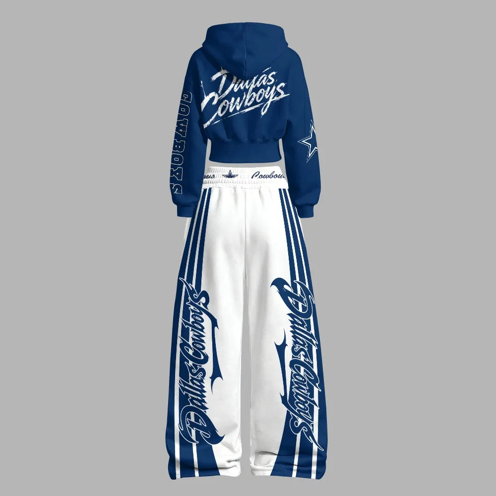 Dallas Cowboys Zip-up hooded jacket and elastic-waist pants set | NFL