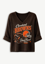 Women Cleveland Browns Dawg Pound Graphic Long Sleeve Game Day Shirt